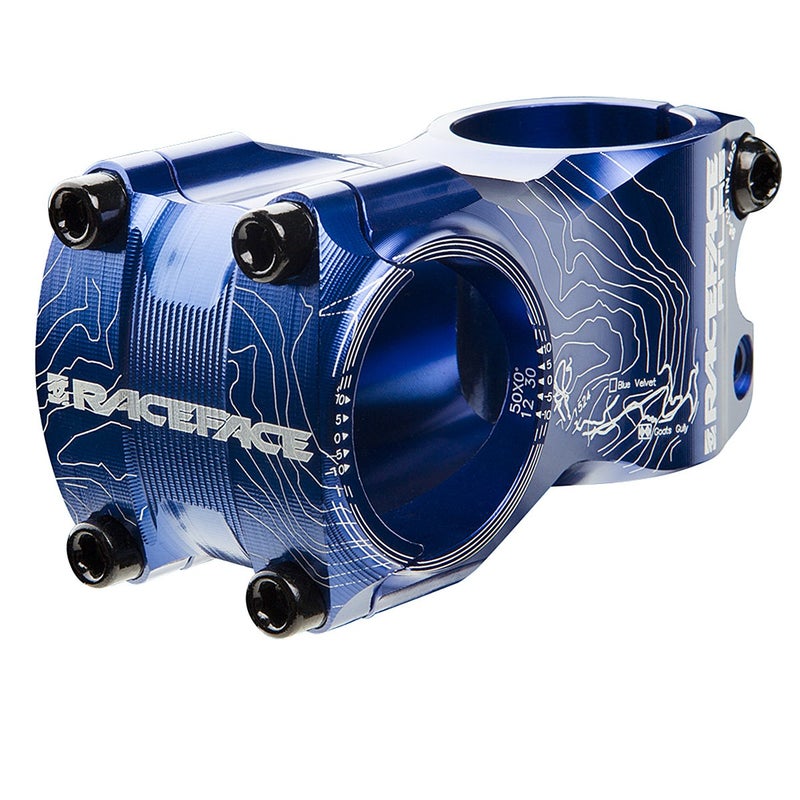 RaceFace Atlas Mountain Bike Stem with 50x31.8mm Clamp, Blue, 1 1/8-Inch